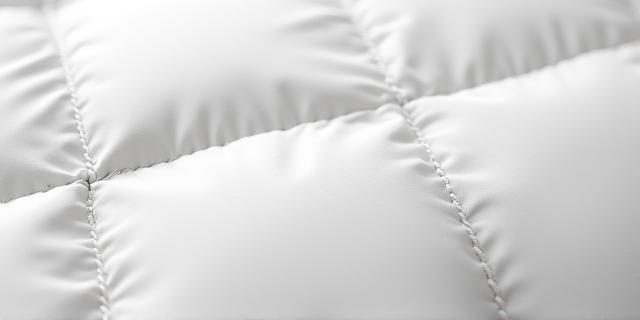 Close up of high quality duvet stitching