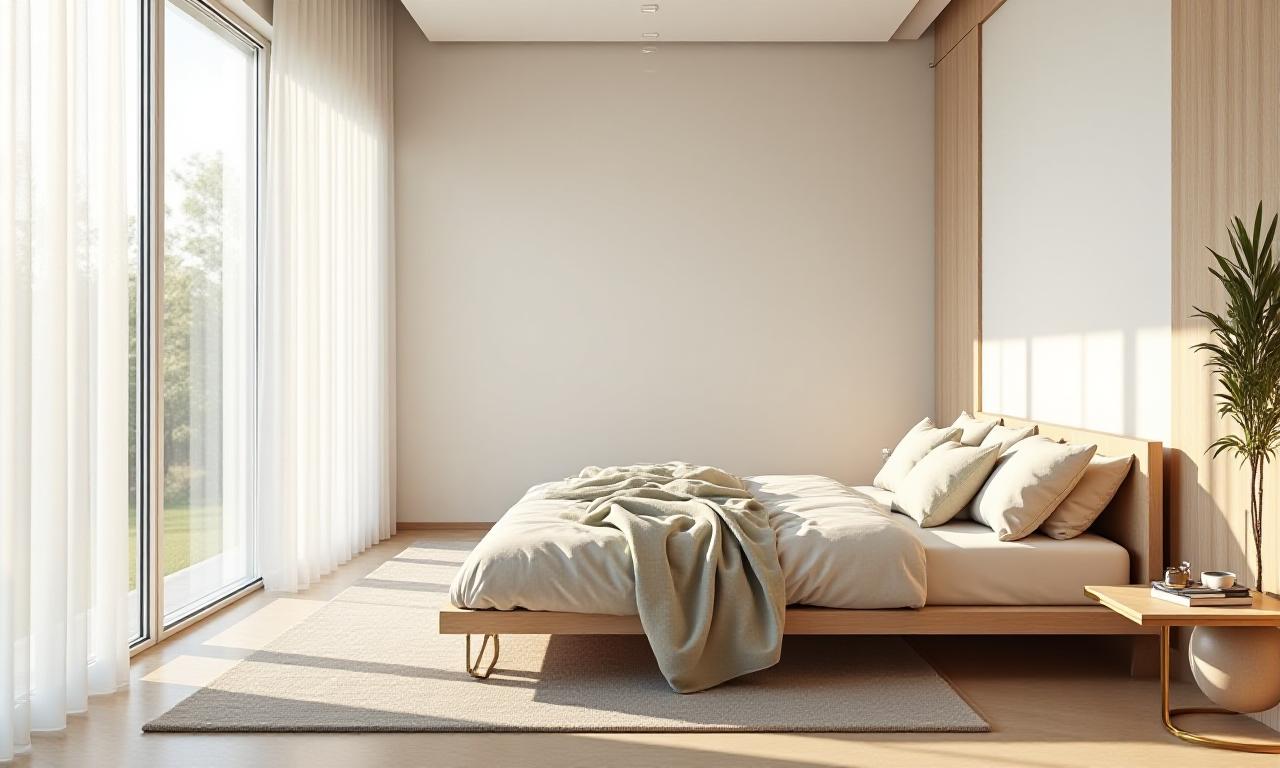 Serene modern bedroom with premium linen bedding