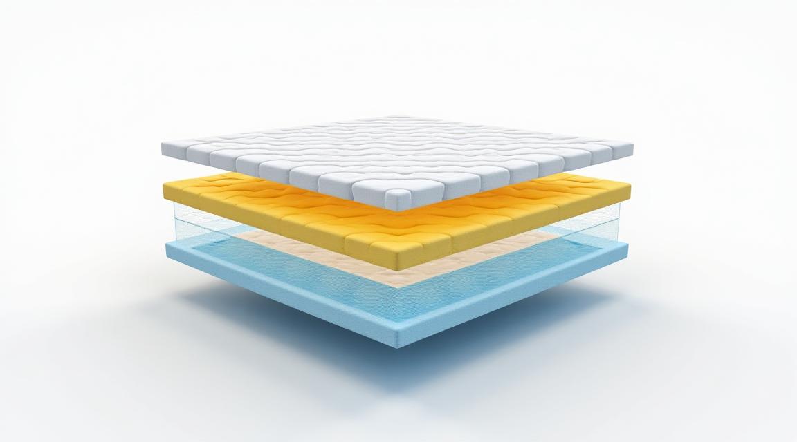 Exploded view of Vector Slumber mattress layers