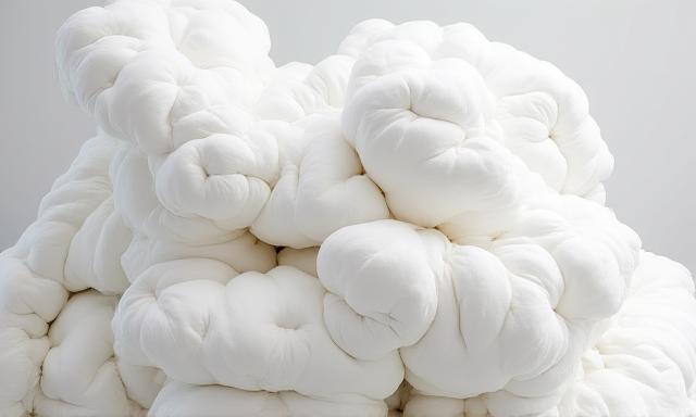 Stack of plush pillows and fluffy duvets