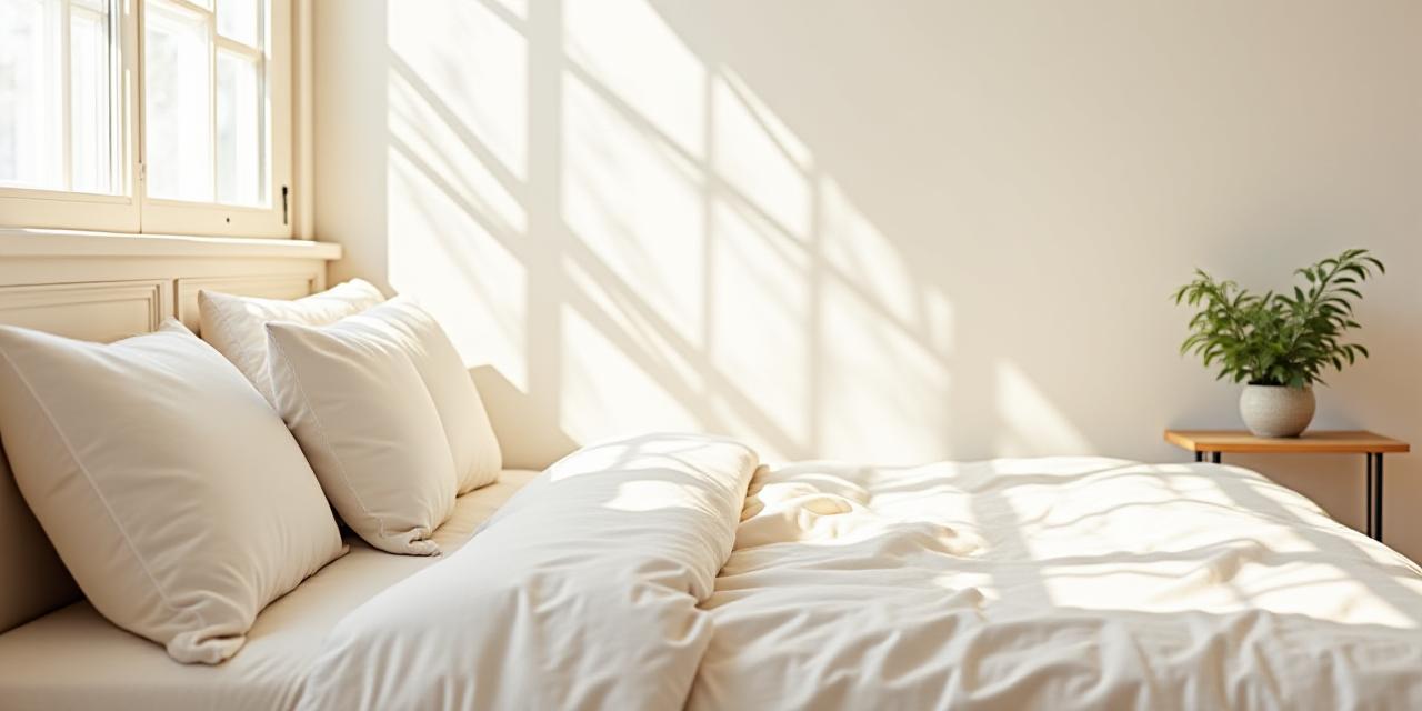 Serene modern bedroom with clean linens representing security and calm